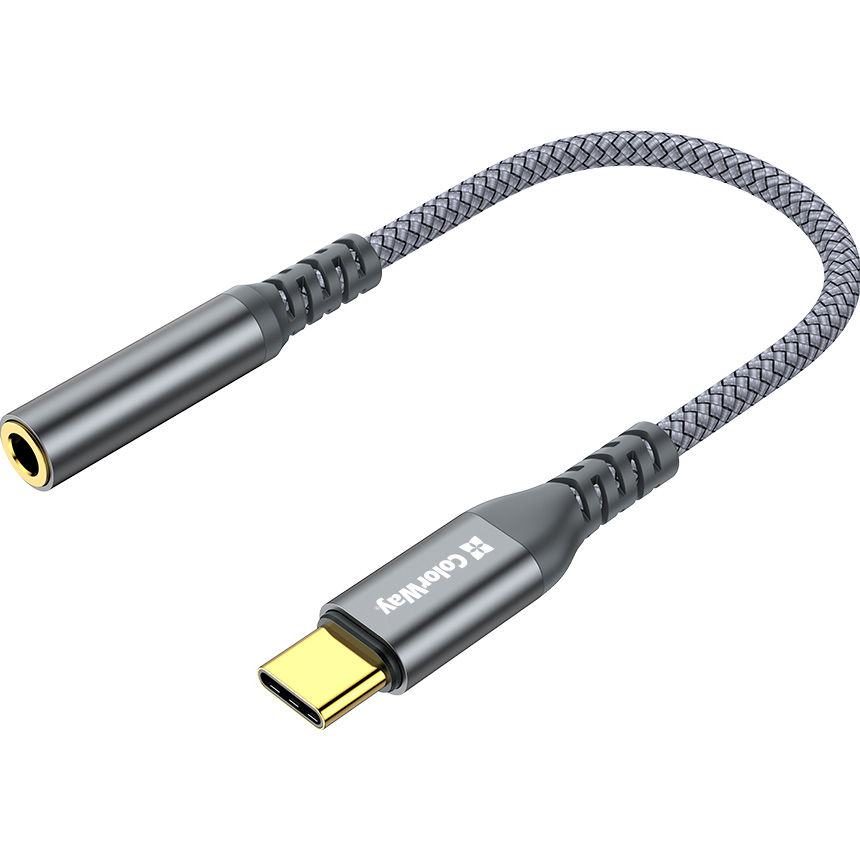 Адаптер COLORWAY USB-C to 3.5mm 0.14м Gray (CW-AD-CJ)