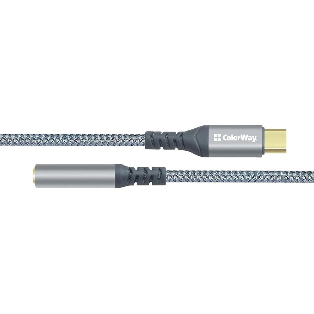 Адаптер COLORWAY USB-C to 3.5mm 0.14м Gray (CW-AD-CJ)