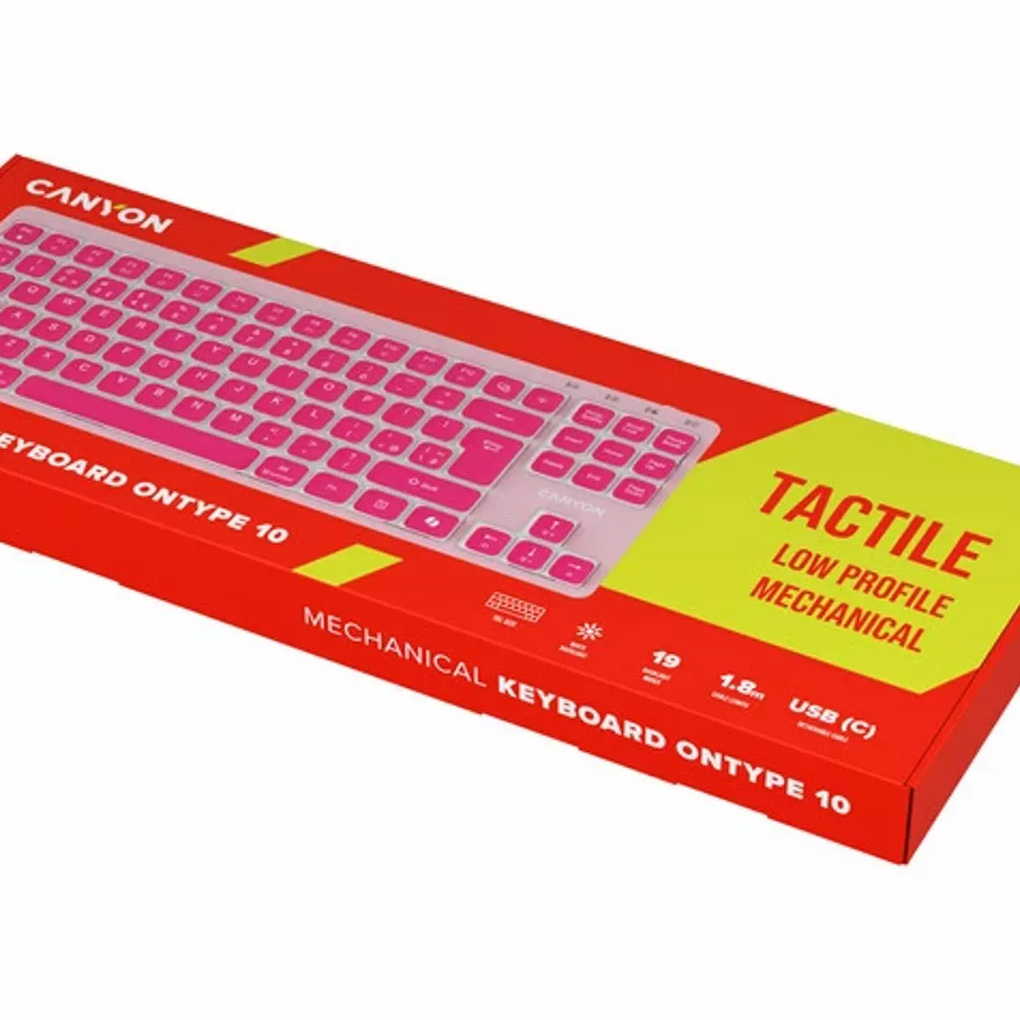 Клавіатура CANYON OnType 10 Pink (CNS-HKB10P)