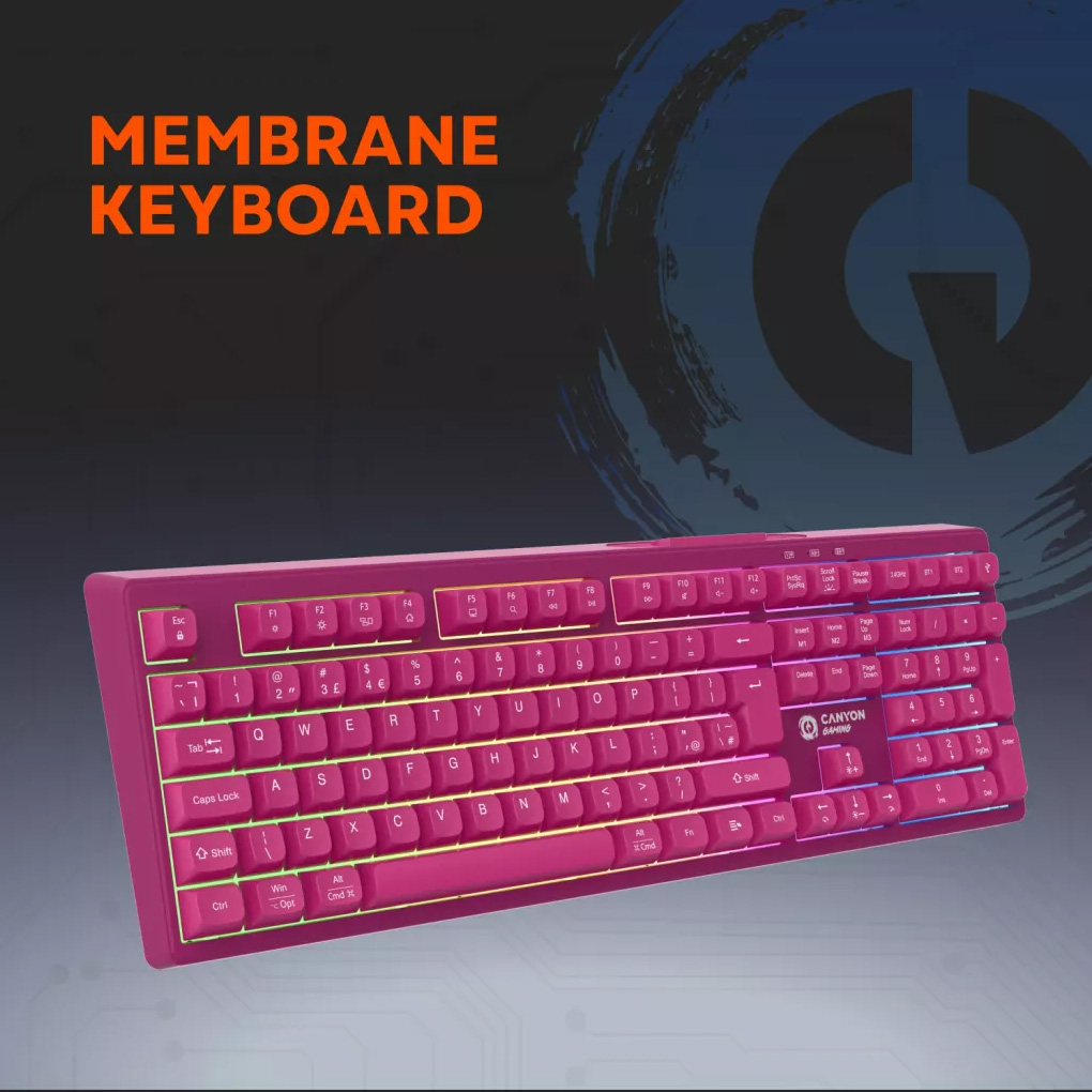 Клавіатура бездротова CANYON Fortnax GKW-2 Pink (CND-SKBW2)