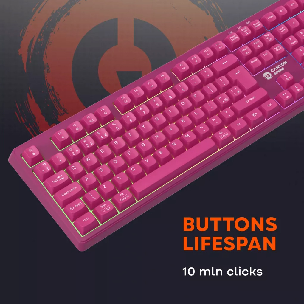Клавіатура бездротова CANYON Fortnax GKW-2 Pink (CND-SKBW2)