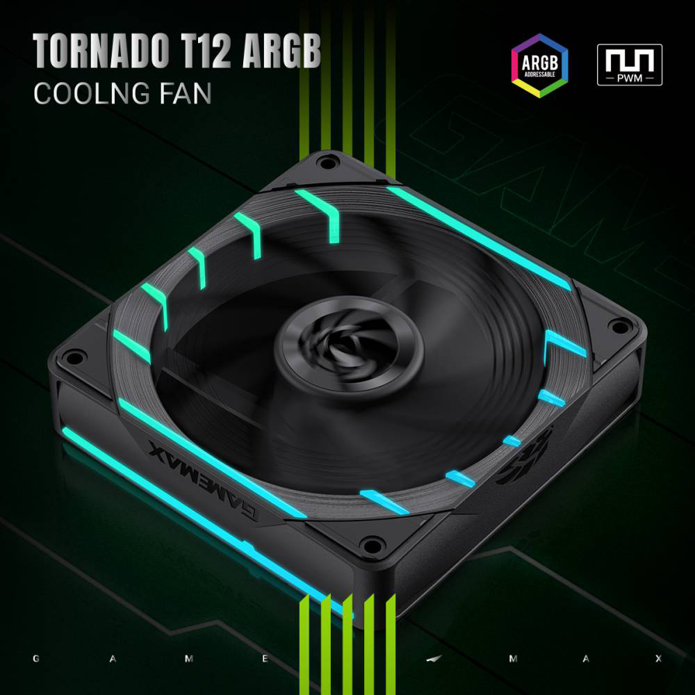 Вентилятор GAMEMAX Tornado T12 ARGB Black