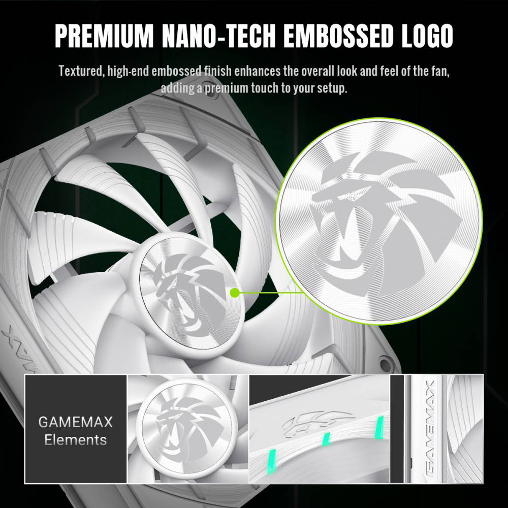 Вентилятор GAMEMAX Tornado T12 ARGB White (TORNADO T12 ARGB-W)