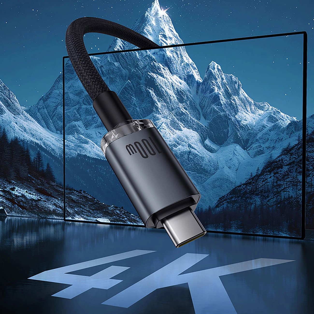 Кабель BASEUS Crystal Shine USB3.2 Full-Featured Fast Charging Data Cable USB-C to USB-C 100W 1.5м Black (P10318204111-00)