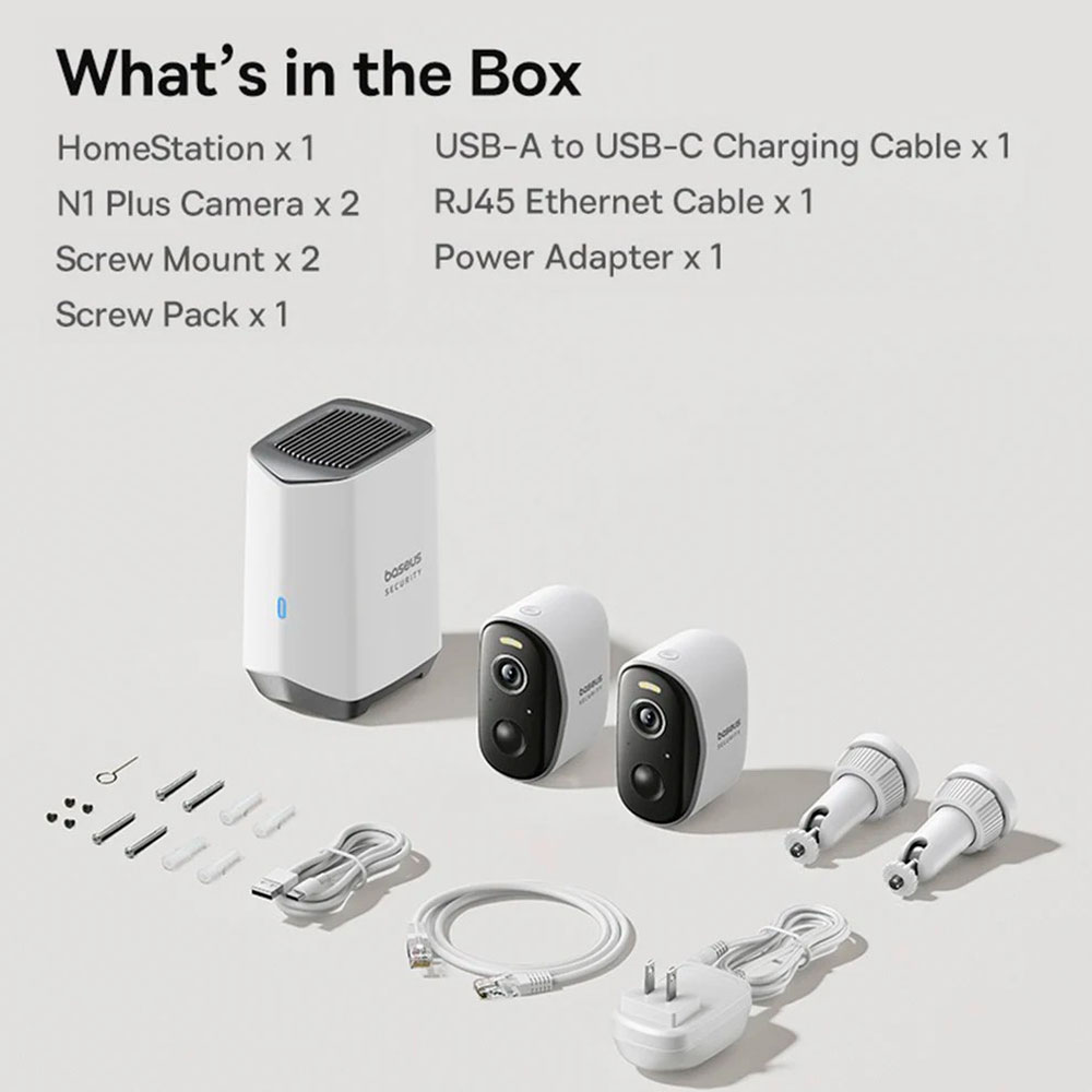 IP-камера BASEUS Security N1 Plus Outdoor Camera 2K 2-Cam Kit EU