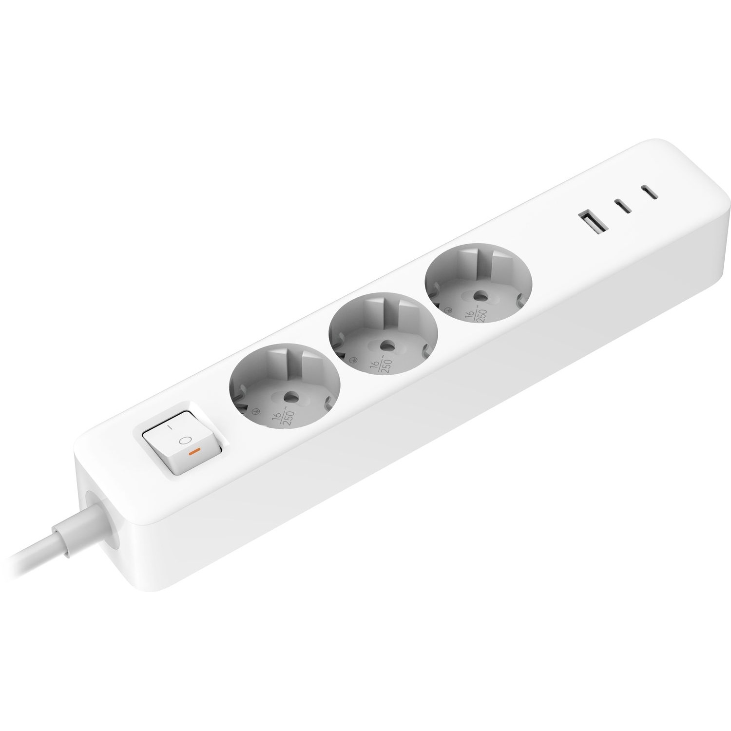 Удлинитель XIAOMI 20W Power Strip White, 3 розетки, 2xUSB-C, 1xUSB, 1.4м (BHR07UKEU)