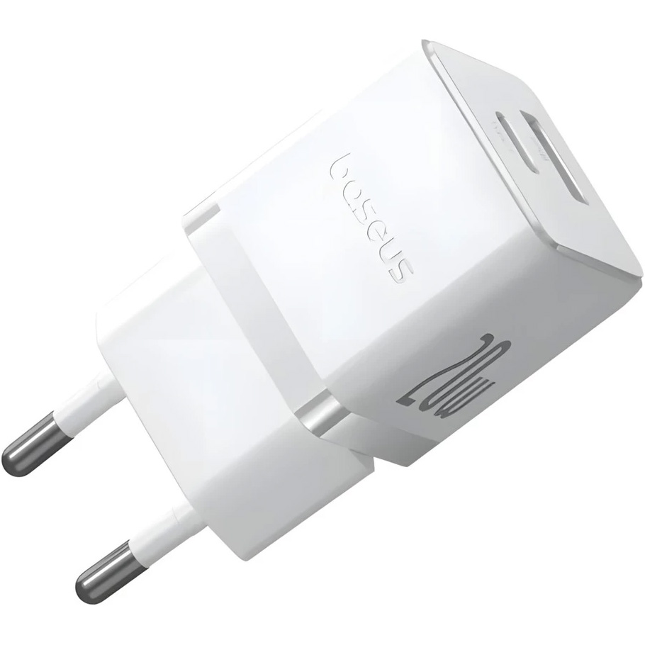 Зарядний пристрій BASEUS Palm Fast Charger C+U 20W EU White w/Type-C cable (P10111608213-01)