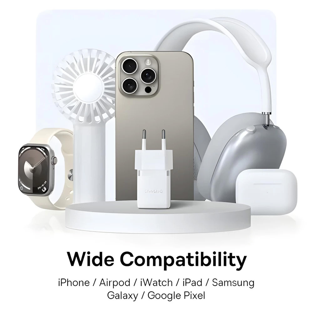 Зарядний пристрій BASEUS Palm Fast Charger C+U 20W EU White w/Type-C cable (P10111608213-01)