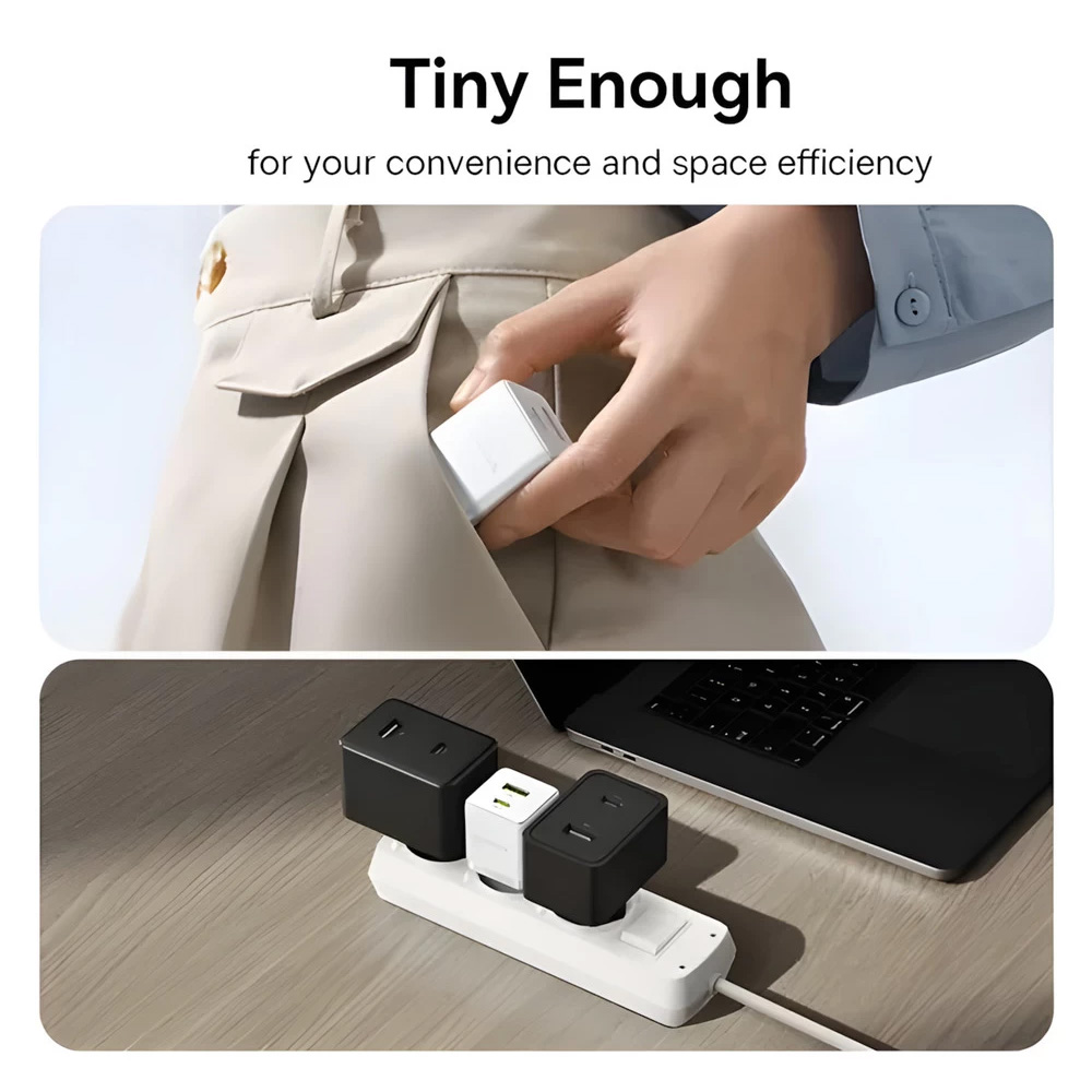 Зарядний пристрій BASEUS Palm Fast Charger C+U 20W EU White w/Type-C cable (P10111608213-01)