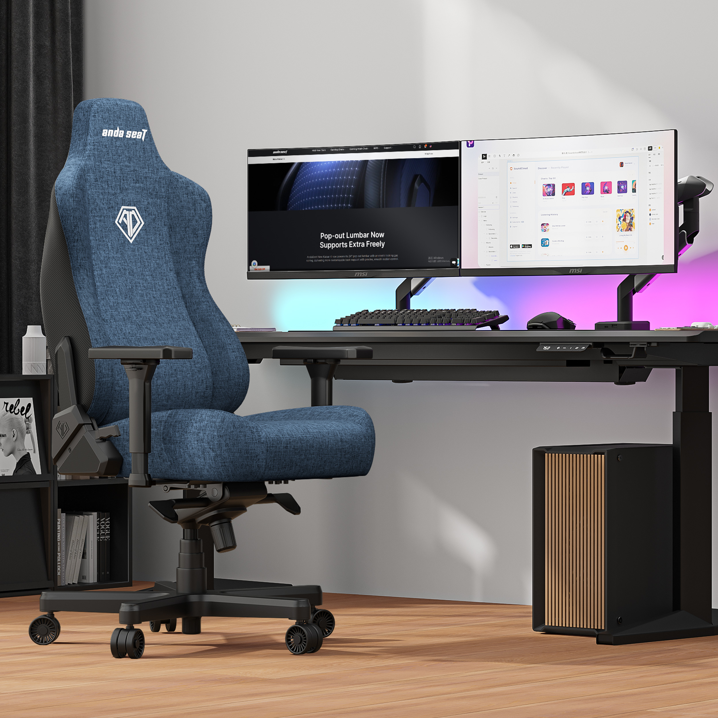 Крісло геймерське ANDA SEAT Kaiser 3E XL Dark Blue