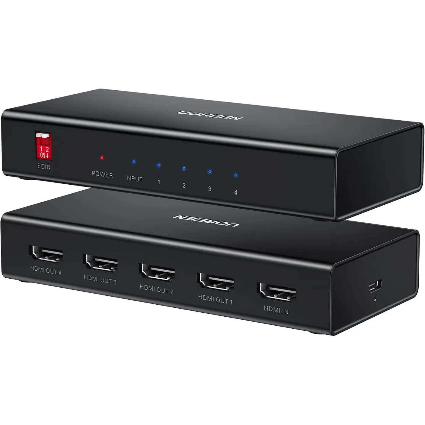 HDMI сплітер 1 to 4 UGREEN CM570 4-in-1 HDMI 2.0 Splitter 4K@60Hz (90514)