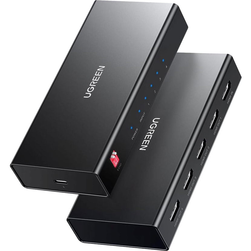 HDMI сплітер 1 to 4 UGREEN CM570 4-in-1 HDMI 2.0 Splitter 4K@60Hz (90514)