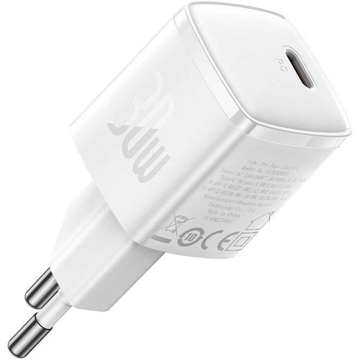 Зарядний пристрій BASEUS Cube Pro Fast Charger 1C 30W White (CCXF000302)