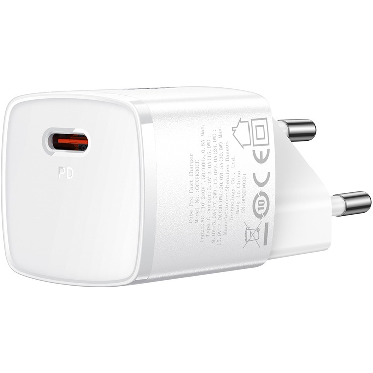 Зарядний пристрій BASEUS Cube Pro Fast Charger 1C 30W White (CCXF000302)