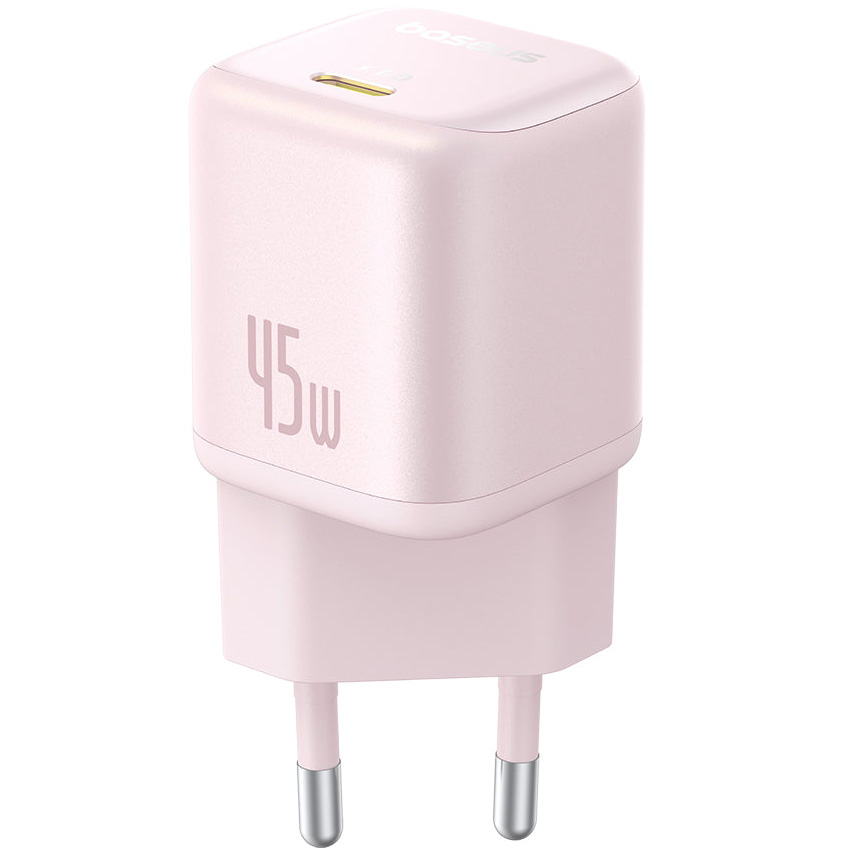 Зарядний пристрій BASEUS PicoGo GaN Fast Charger 1C 45W Pink (P10176800413-00)