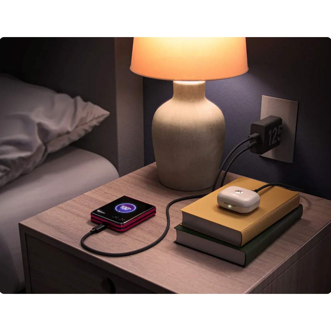 Зарядний пристрій MOTOROLA TurboPower 125W Duo Wall Charger Black w/Type-C cable (PG38C06632)