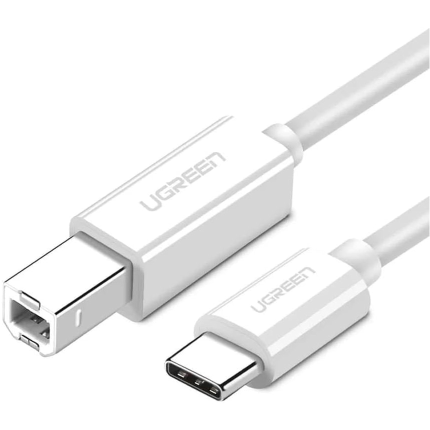 Кабель UGREEN US241 USB-C to USB 2.0 Printer Cable 1.5м White (40417)