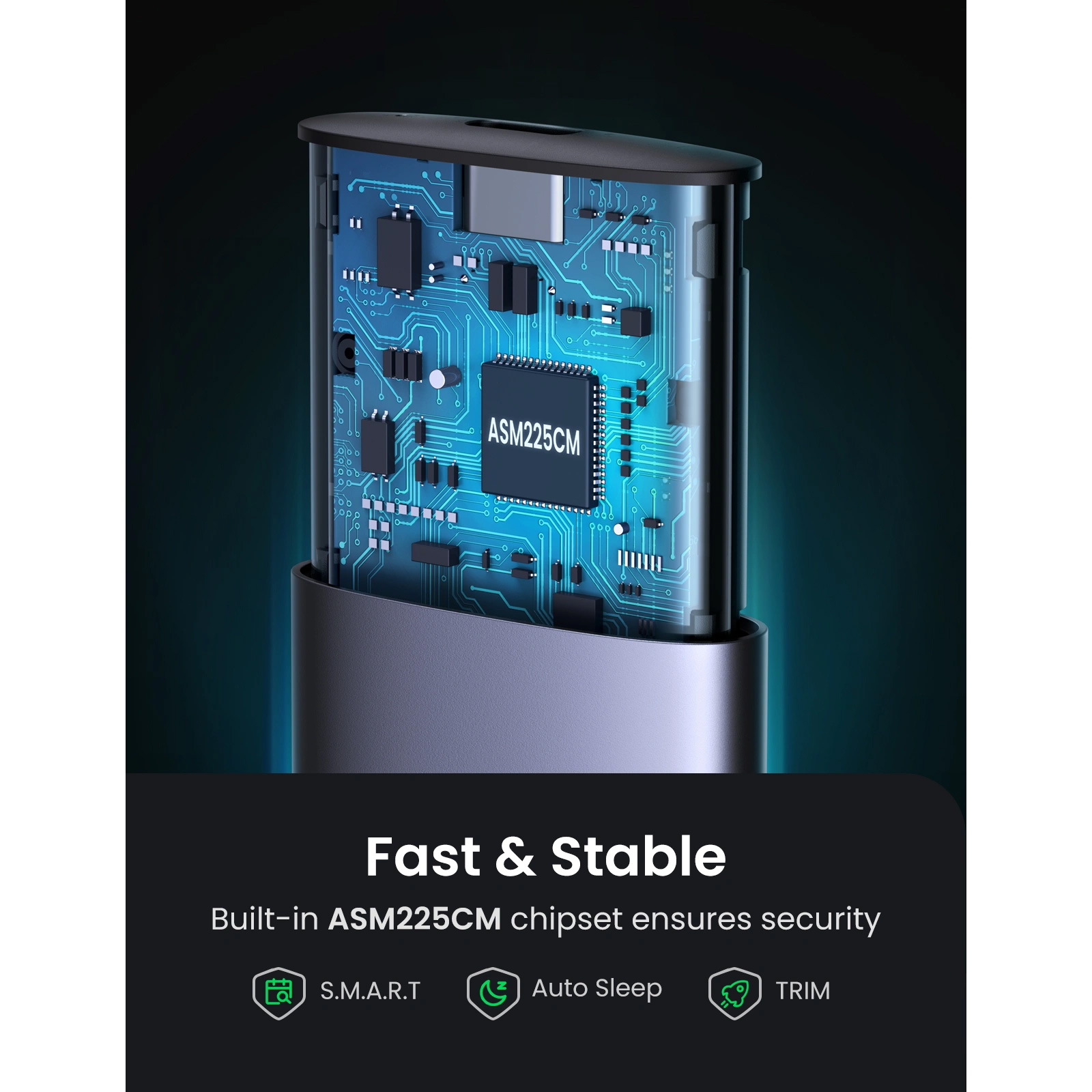 Карман внешний UGREEN CM400 External M.2 Enclosure M.2 SSD to USB3.0 (10903)