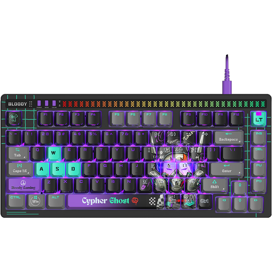 Клавиатура A4TECH BLOODY AT75 Alpha Optical Switch Cypher Ghost