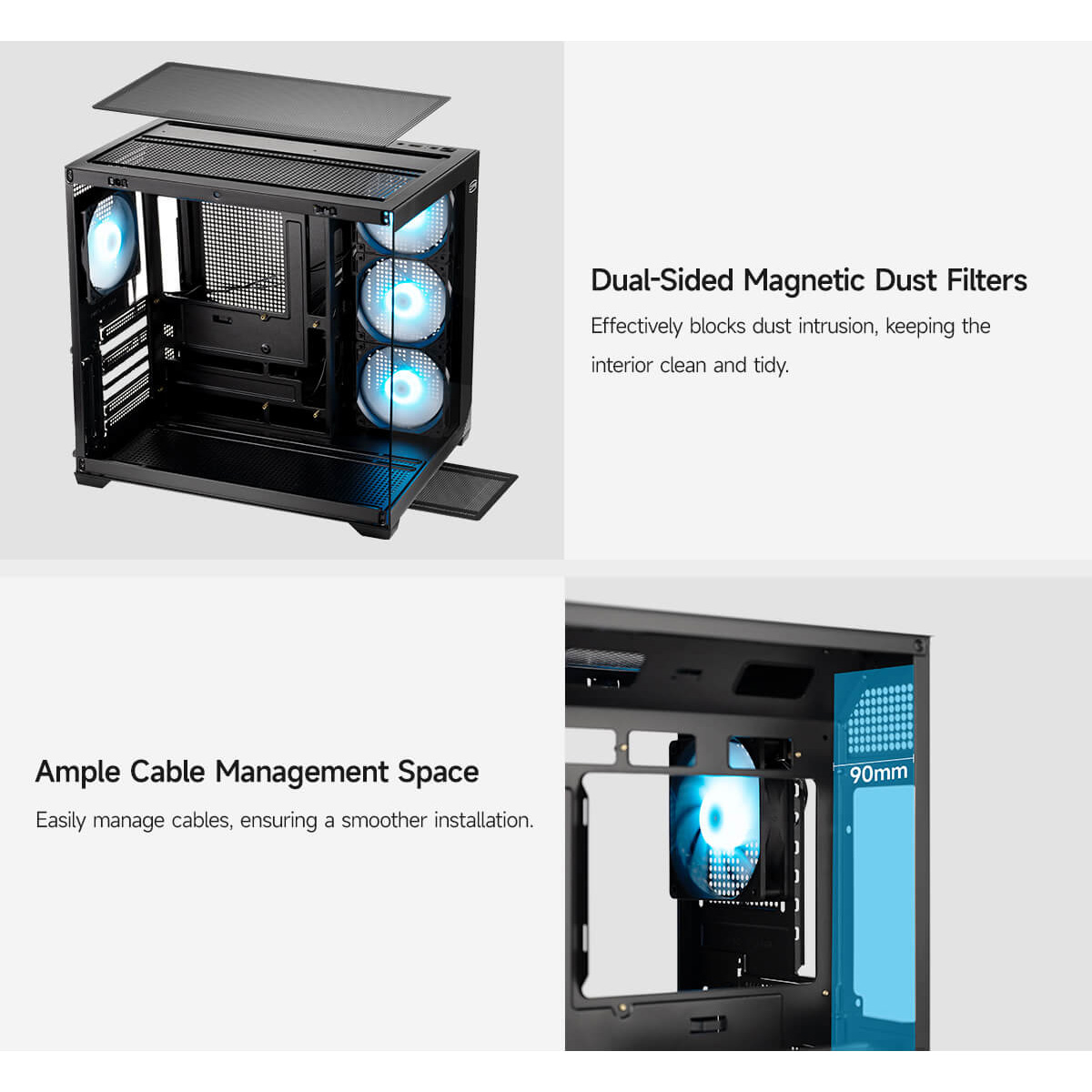 Корпус PCCOOLER C3 T700 ARGB Black (C3-T700BKD401-GL)