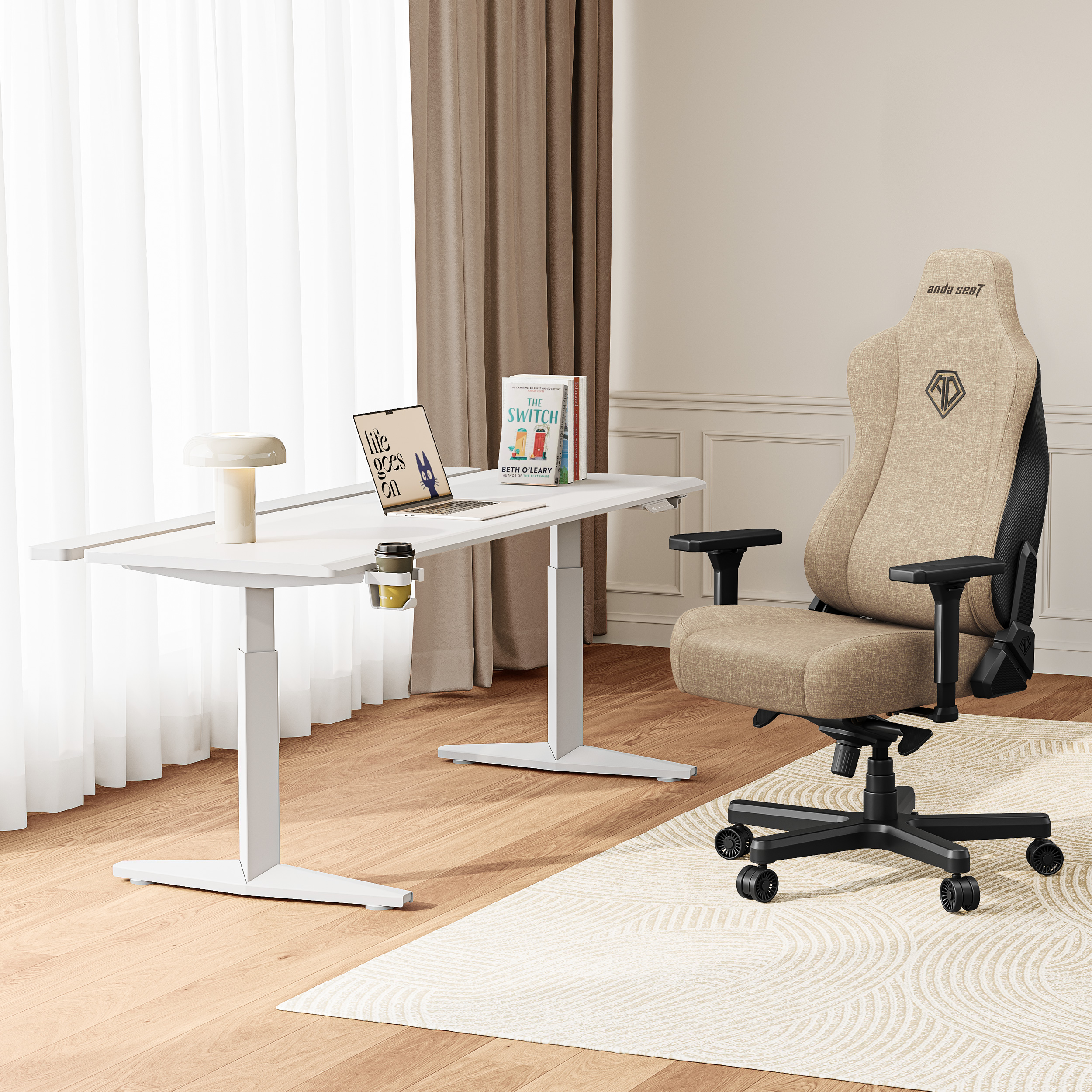 Крісло геймерське ANDA SEAT Kaiser 3E XL Dark Beige Fabric