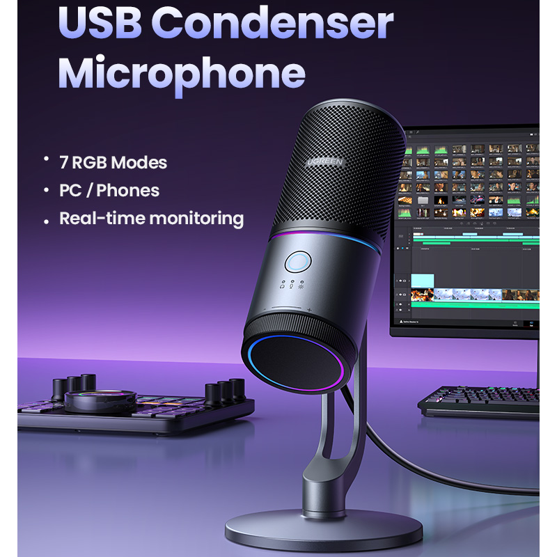 Микрофон для стриминга/подкастов UGREEN CM769 USB Desktop Microphone (35629)