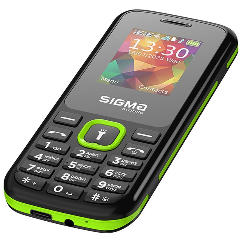 Мобільний телефон SIGMA MOBILE X-style 171 Mini Black/Green (4827798813720)