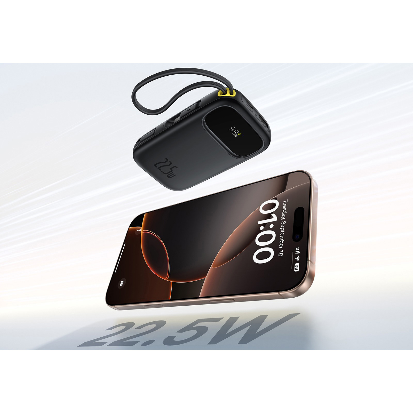 Повербанк BASEUS EnerFill FC31 QPow3 Digital Display with 2 Built-in Cables 22.5W 20000mAh Cosmic Black (P10082107123-00)