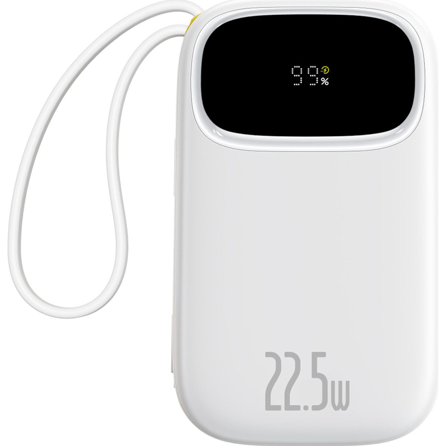Повербанк BASEUS EnerFill FC31 QPow3 Digital Display with 2 Built-in Cables 22.5W 20000mAh Moon White (P10082107213-00)