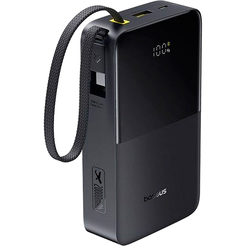Повербанк BASEUS EnerFill FC51 Bipow2 Pro Digital Display with Built-in Cable 22.5W 20000mAh Cosmic Black (E0027701)