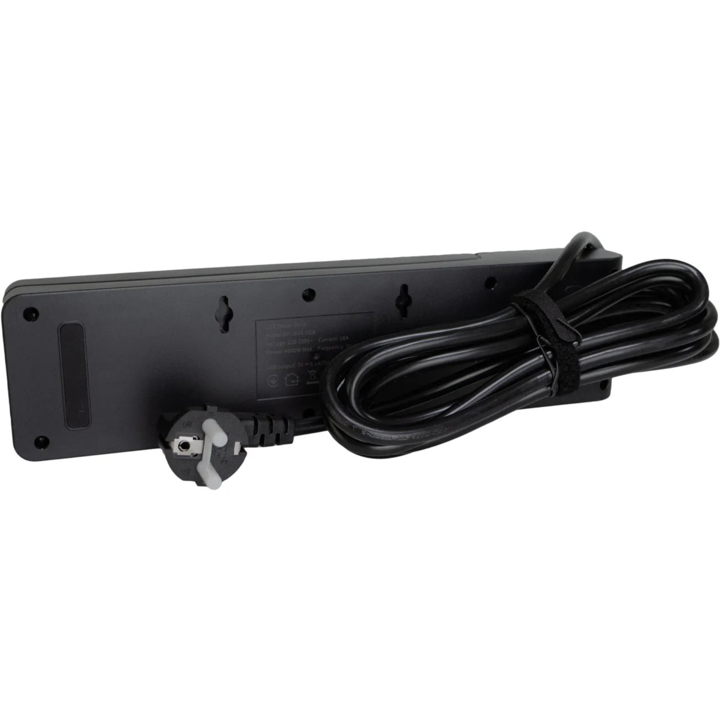 Мережевий фільтр PATRON SP-1653-USB Black, 5 розеток, 3xUSB, 3м