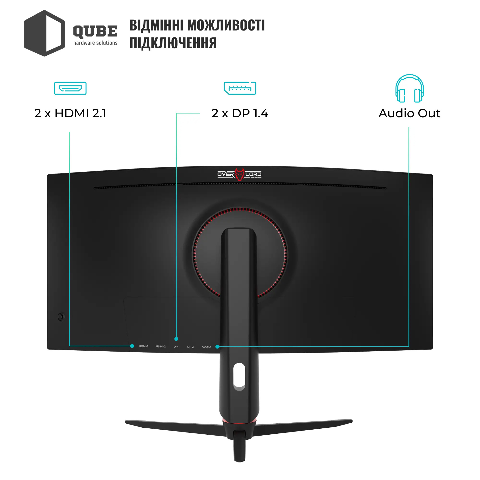 Монітор 34" QUBE Overlord C34UQ180H