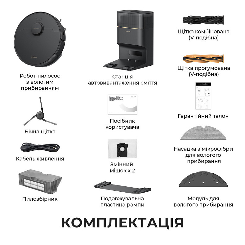 Робот-пилосос DREAME D20 Pro Plus Black (RLD43SD-BL)