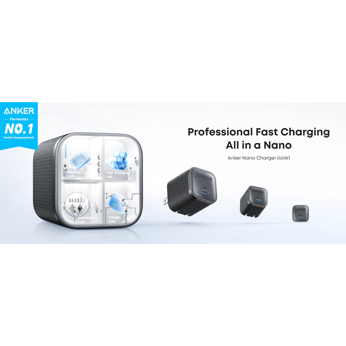 Зарядное устройство ANKER Nano Charger 45W 1xUSB-C Black (A2692L11)