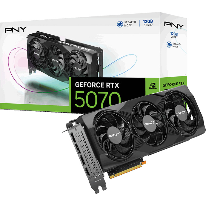 Відеокарта PNY GeForce RTX 5070 Triple Fan (VCG507012TFXPB1-O)