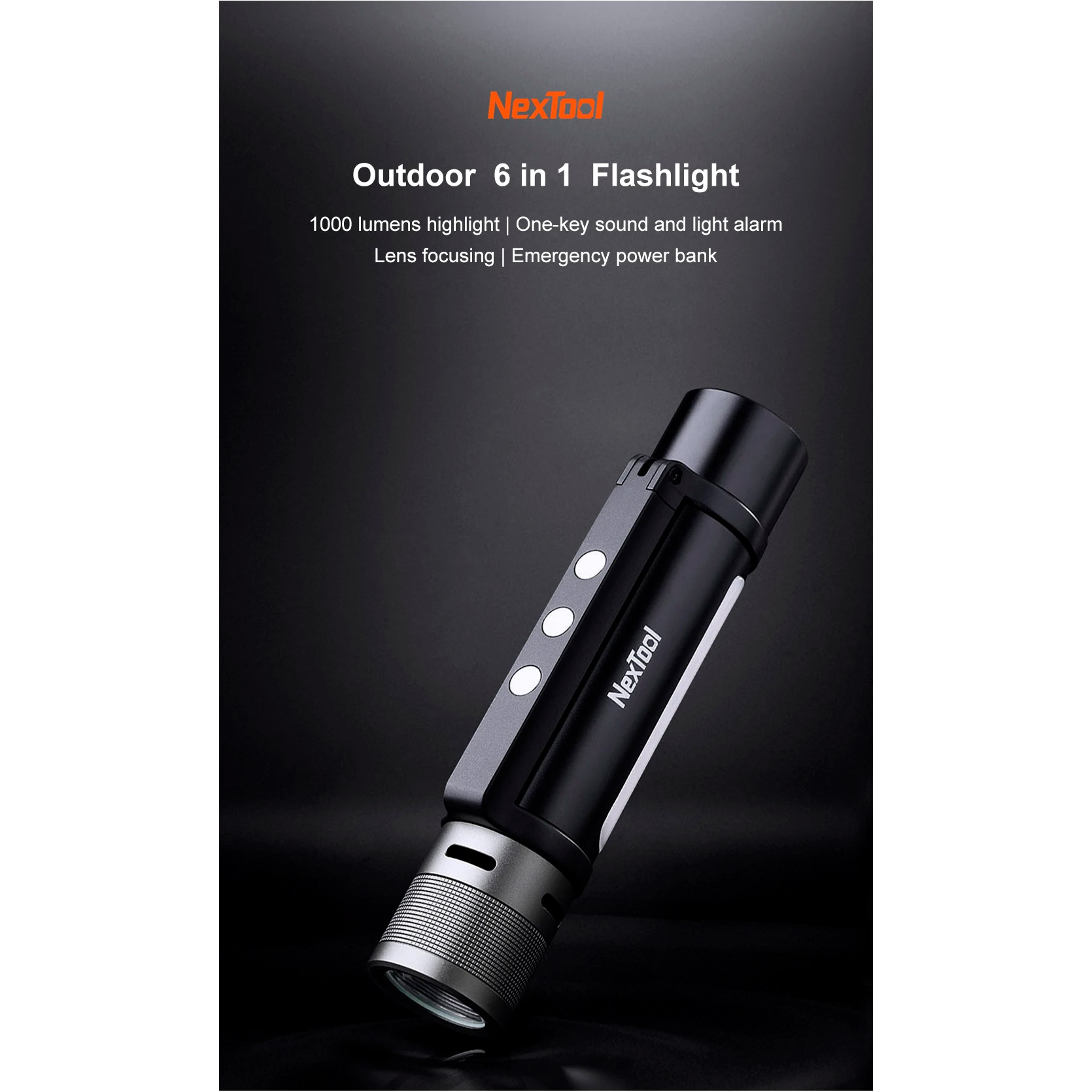 Ліхтар мультифункціональний NEXTOOL Outdoor 6-in-1 Thunder Flashlight (NE20030/NE20170)