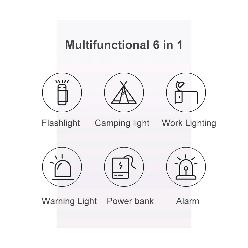 Ліхтар мультифункціональний NEXTOOL Outdoor 6-in-1 Thunder Flashlight (NE20030/NE20170)