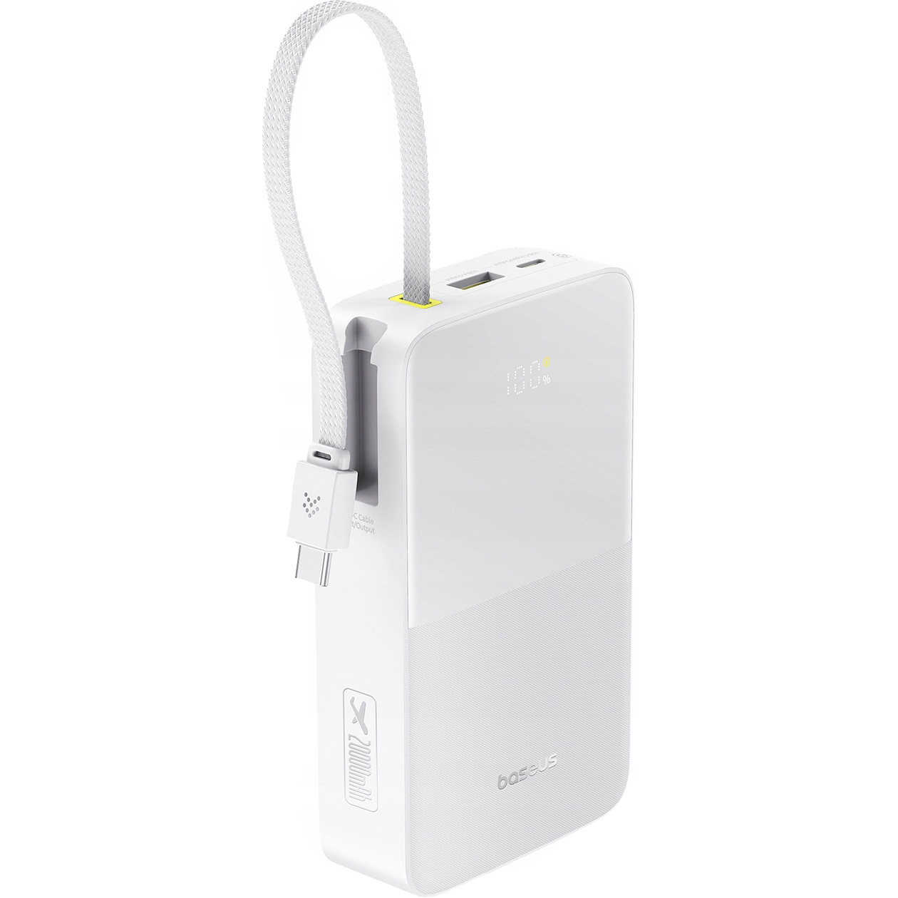Повербанк BASEUS EnerFill FC51 Bipow2 Pro Digital Display with Built-in Cable 22.5W 20000mAh White (E0027700)