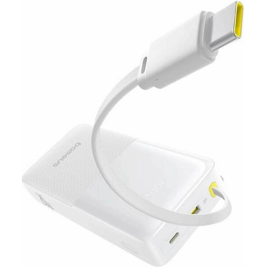 Повербанк BASEUS EnerFill FC51 Bipow2 Pro Digital Display with Built-in Cable 22.5W 20000mAh White (E0027700)
