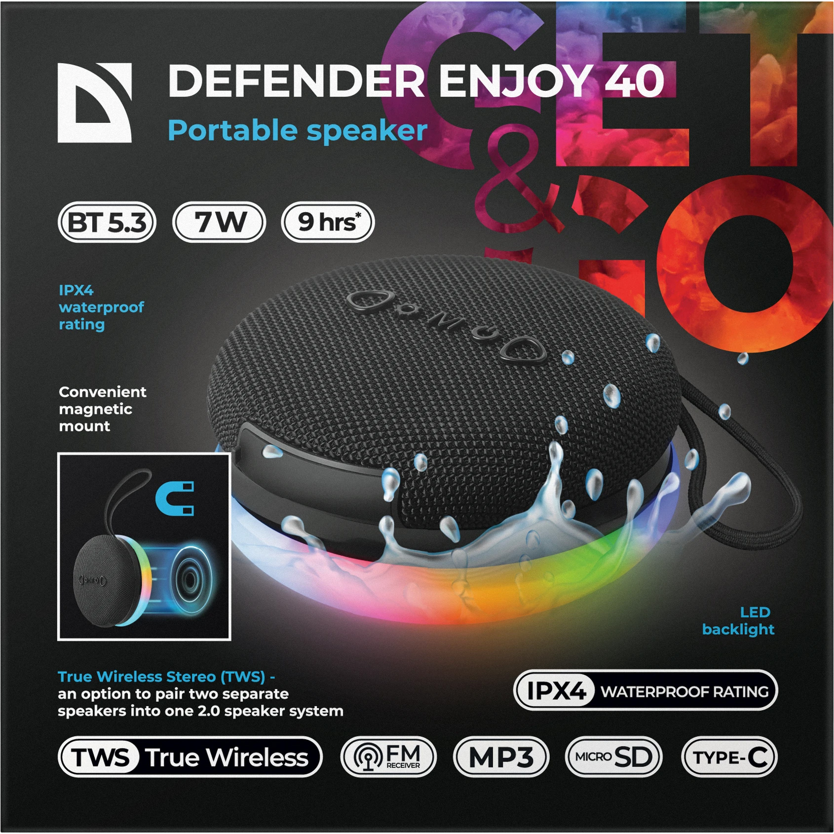 Портативная колонка DEFENDER Enjoy 40 (65141)
