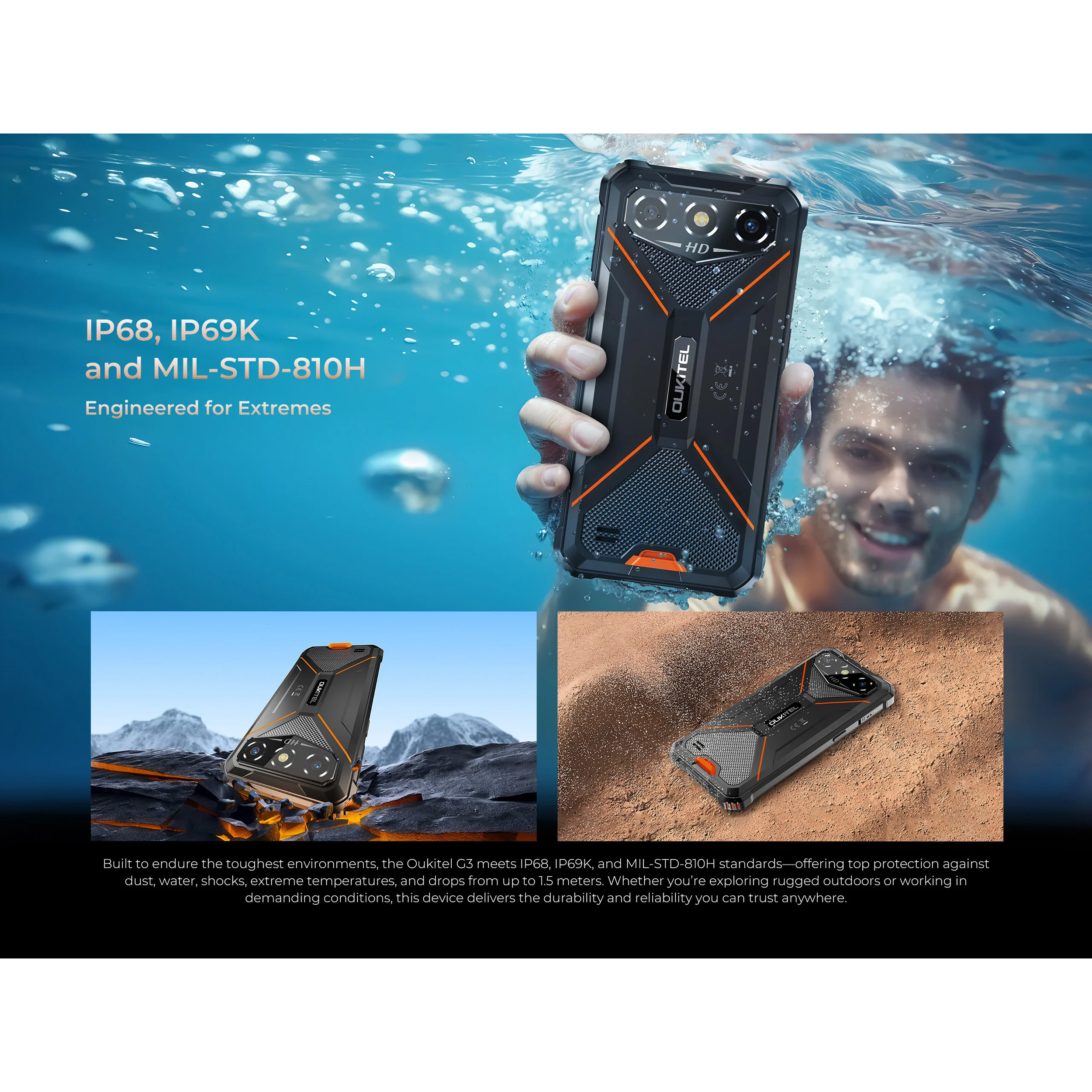 Смартфон OUKITEL G3 4/128GB Black (6941749814753)