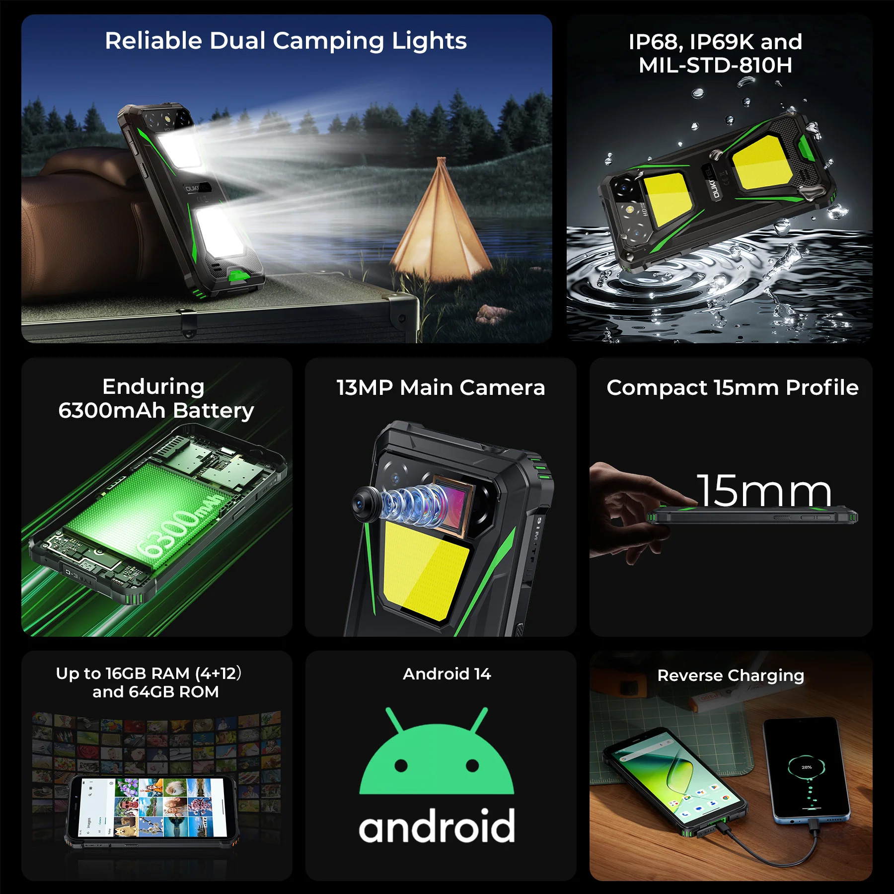 Смартфон OUKITEL G5 4/128GB Green (6941749813886)