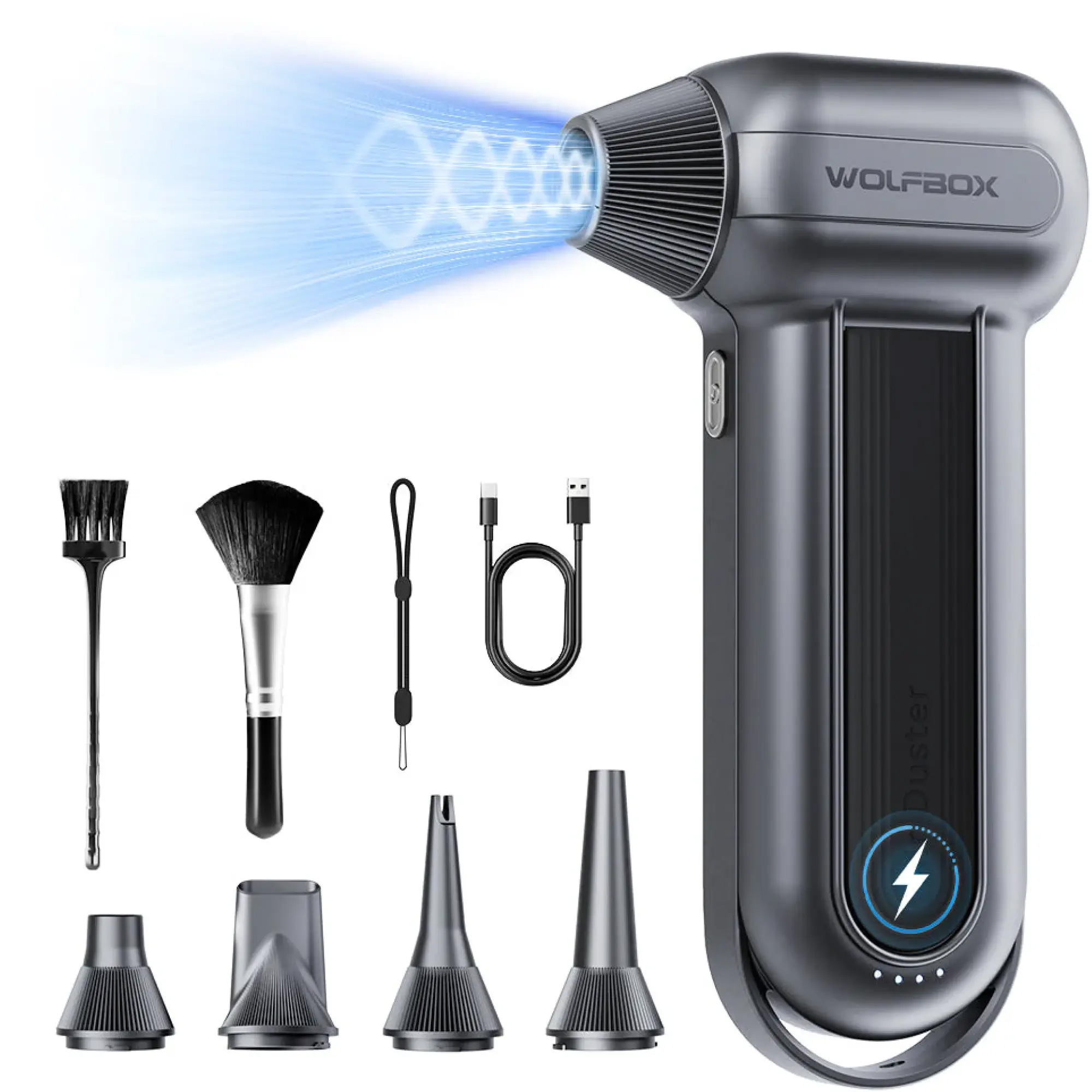 Портативний турбовентилятор WOLFBOX MegaFlow 100 Compressed Air Duster