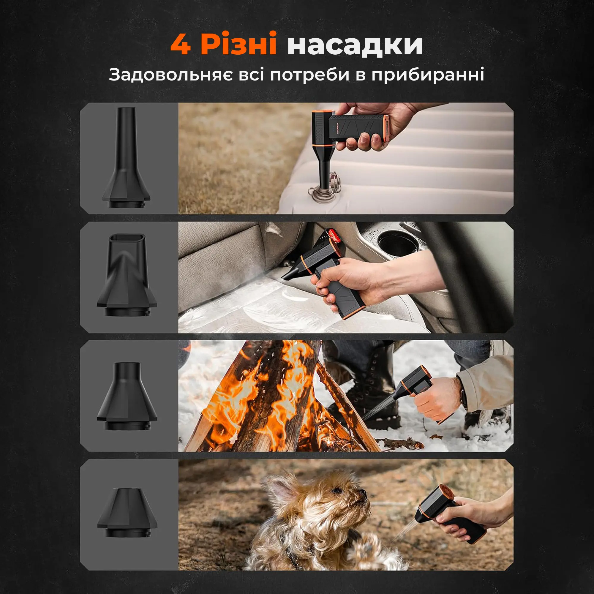 Портативний турбовентилятор WOLFBOX MegaFlow 50 Compressed Air Duster