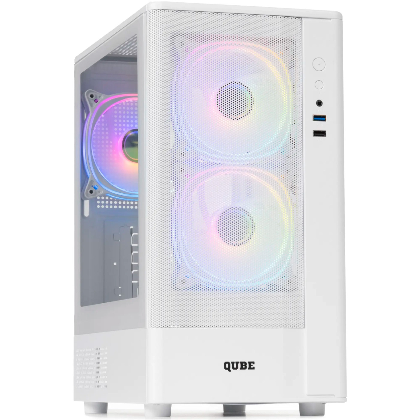 Корпус QUBE Geon ARGB White (GEON_GWNU3)