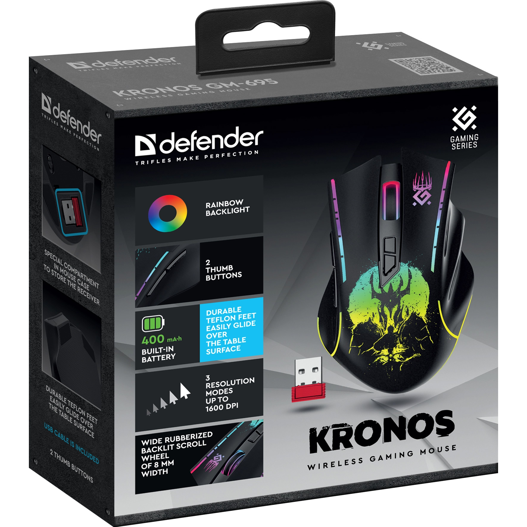 Миша ігрова DEFENDER Kronos GM-695 Black (52695)