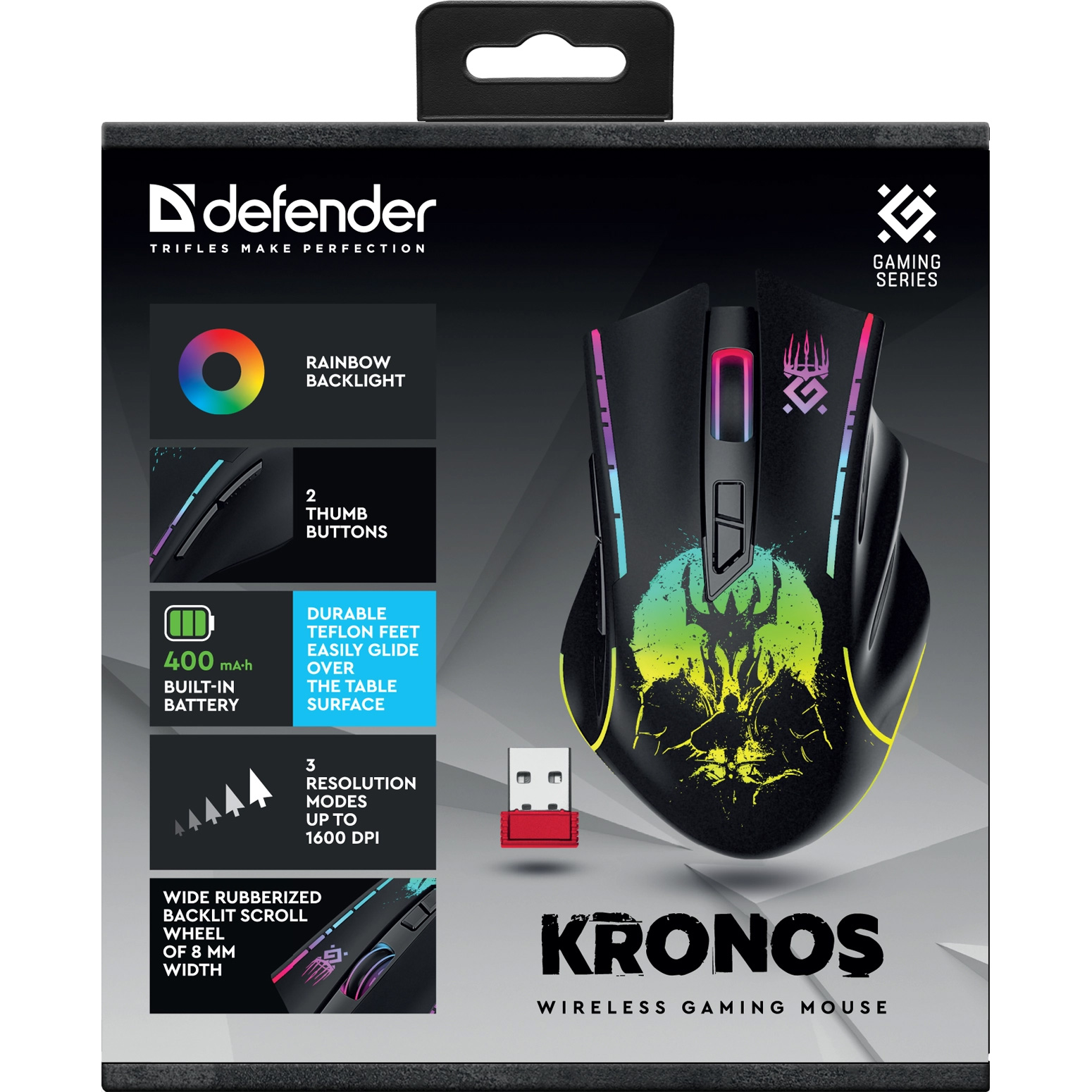Миша ігрова DEFENDER Kronos GM-695 Black (52695)