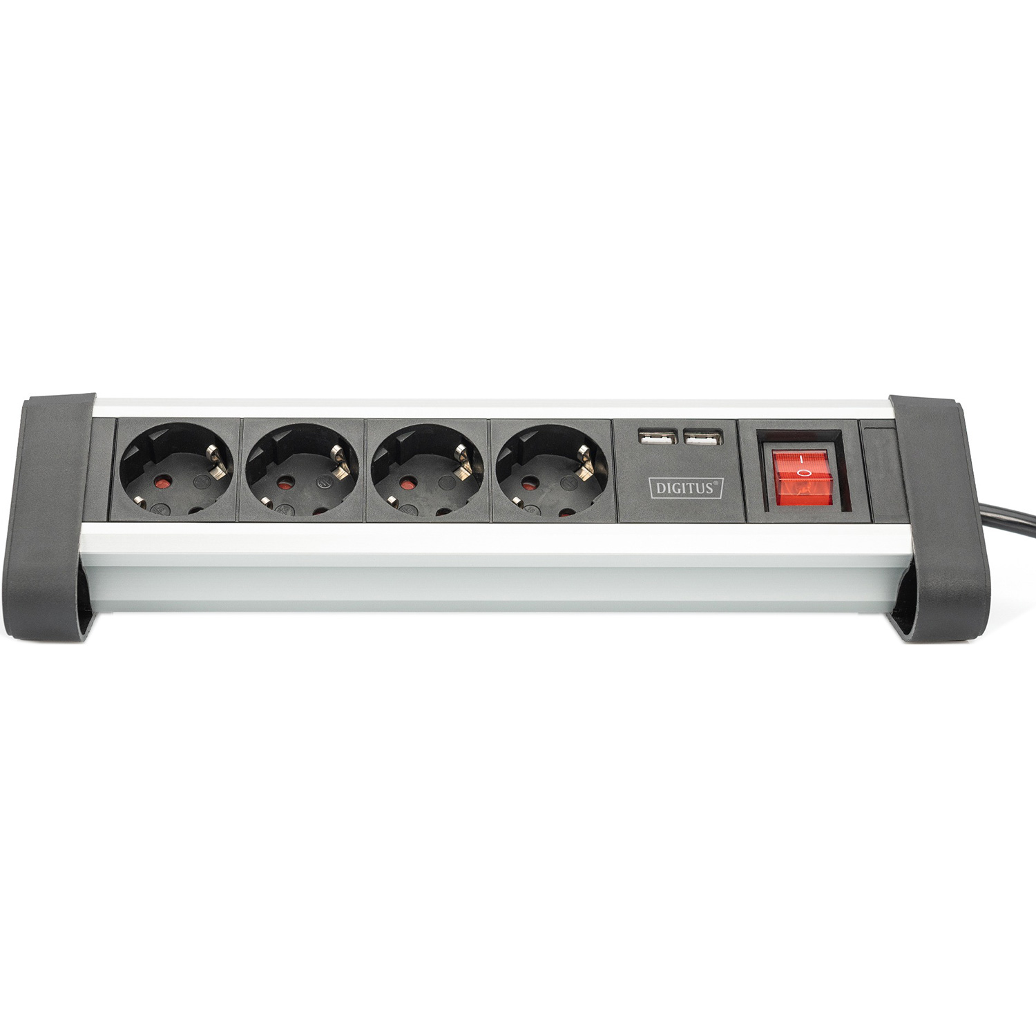 Мережевий фільтр DIGITUS 4-Way Socket Stripe Black, 4 розетки, 2xUSB, 1.5м (DA-70614)