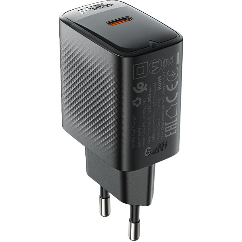 Зарядний пристрій ACEFAST A104 Fast Charge Wall Charger GaN PD25W (1xUSB-C) Black