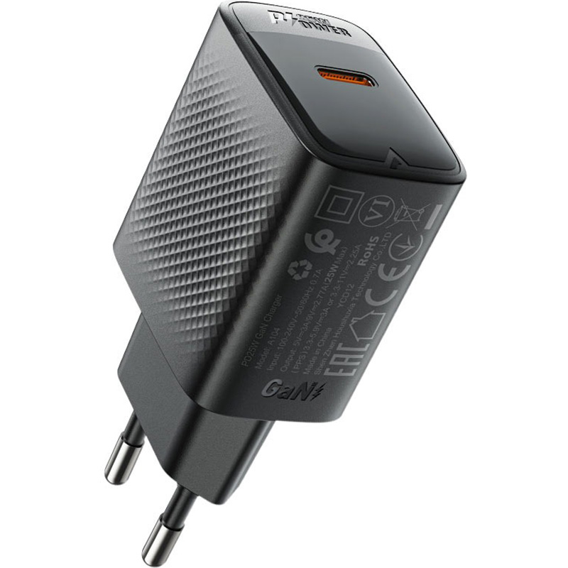 Зарядний пристрій ACEFAST A104 Fast Charge Wall Charger GaN PD25W (1xUSB-C) Black